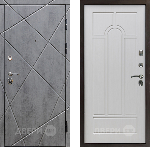 Входная металлическая Дверь Престиж Лучи Арка Лиственница белая в Электростали