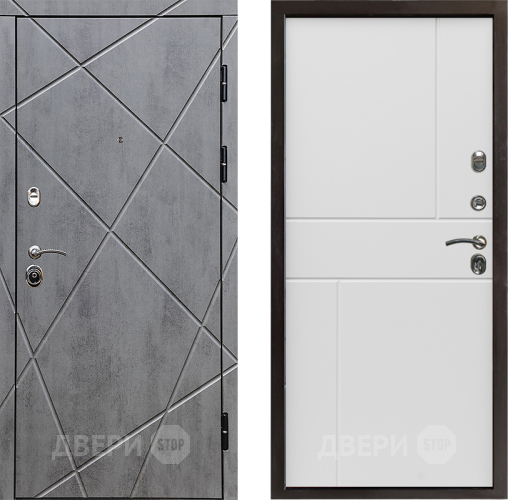 Входная металлическая Дверь Престиж Лучи Горизонт Бетон белый в Электростали