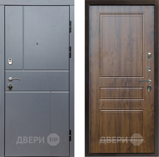 Входная металлическая Дверь Престиж Горизонт Грэй Классика Дуб в Электростали