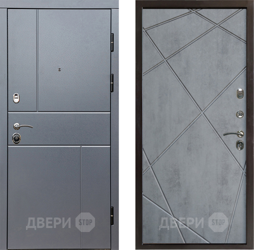 Входная металлическая Дверь Престиж Горизонт Грэй Лучи Бетон темный в Электростали