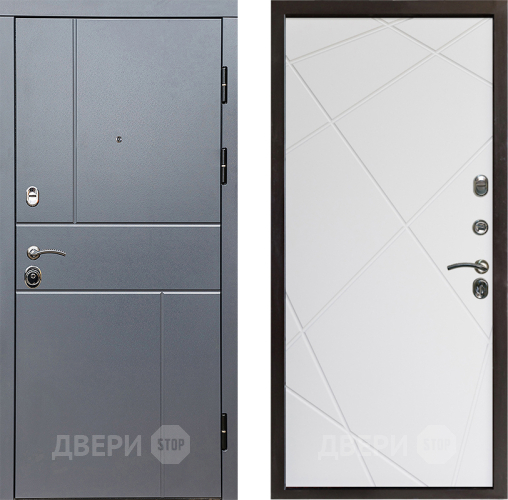 Входная металлическая Дверь Престиж Горизонт Грэй Лучи Бетон белый в Электростали