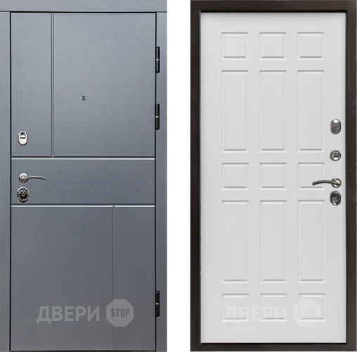 Входная металлическая Дверь Престиж Горизонт Грэй Спарта Белое дерево в Электростали