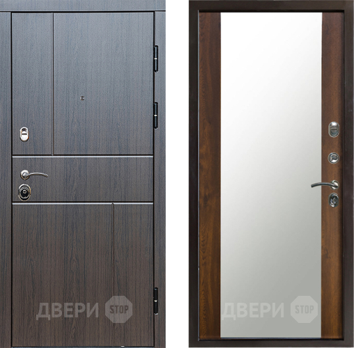 Входная металлическая Дверь Престиж Горизонт Венге Зеркало Дуб в Электростали