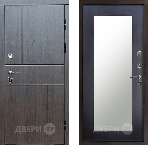 Входная металлическая Дверь Престиж Горизонт Венге Зеркло Пастораль Венге в Электростали