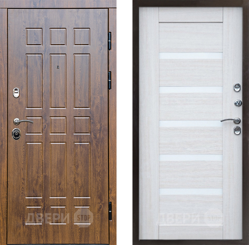 Входная металлическая Дверь Престиж Стандарт Царга Лиственница белая в Электростали