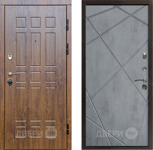 Входная металлическая Дверь Престиж Стандарт Лучи Бетон темный в Электростали