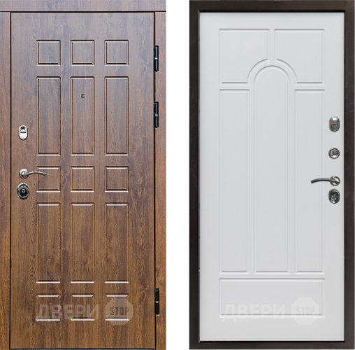 Входная металлическая Дверь Престиж Стандарт Арка Белое дерево в Электростали