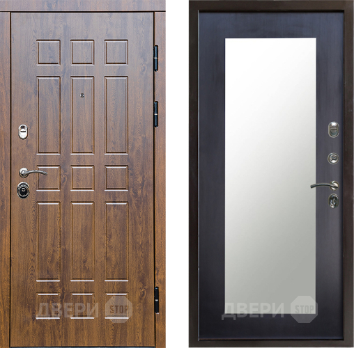 Входная металлическая Дверь Престиж Стандарт Зеркло Пастораль Венге в Электростали