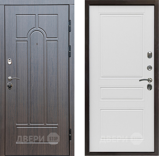 Входная металлическая Дверь Престиж Арка Классика Лиственница белая в Электростали