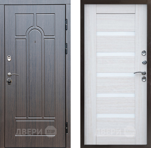 Входная металлическая Дверь Престиж Арка Царга Лиственница белая в Электростали