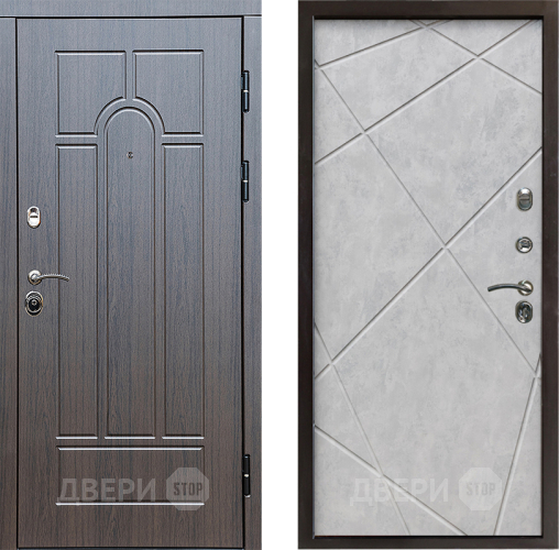 Входная металлическая Дверь Престиж Арка Лучи Бетон светлый в Электростали