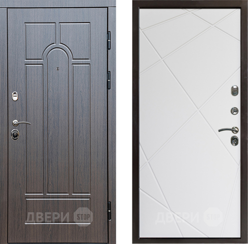 Входная металлическая Дверь Престиж Арка Лучи Бетон белый в Электростали