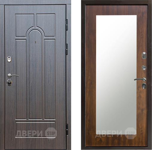 Входная металлическая Дверь Престиж Арка Зеркло Пастораль Дуб в Электростали