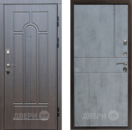 Входная металлическая Дверь Престиж Арка Горизонт Бетон темный в Электростали