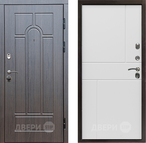 Входная металлическая Дверь Престиж Арка Горизонт Бетон белый в Электростали