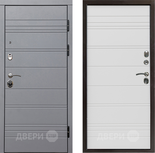 Входная металлическая Дверь Престиж Линия Грэй Line Белый в Электростали