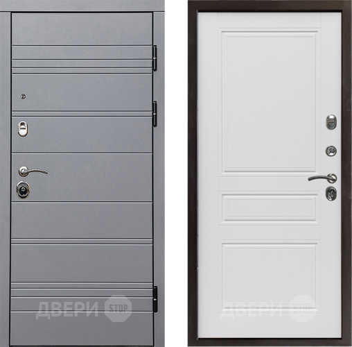 Входная металлическая Дверь Престиж Линия Грэй Классика Лиственница белая в Электростали