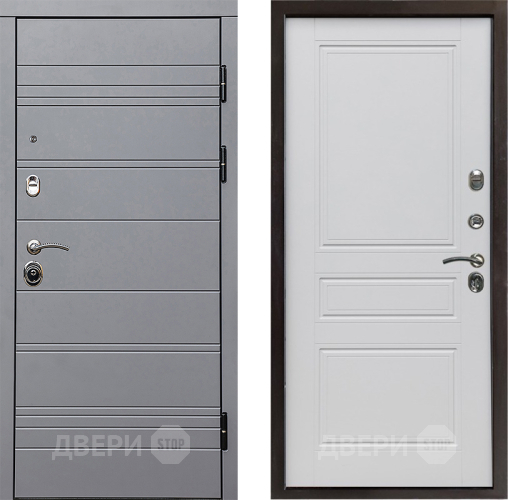 Входная металлическая Дверь Престиж Линия Грэй Классика Белый матовый в Электростали