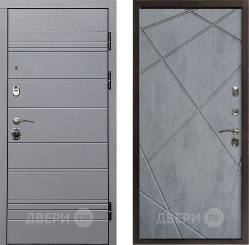 Входная металлическая Дверь Престиж Линия Грэй Лучи Бетон темный в Электростали
