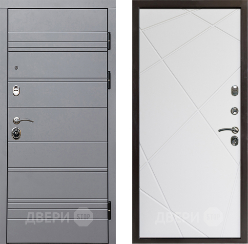 Входная металлическая Дверь Престиж Линия Грэй Лучи Бетон белый в Электростали