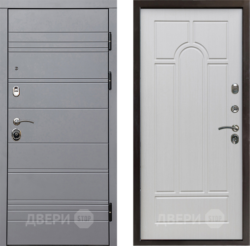 Входная металлическая Дверь Престиж Линия Грэй Арка Лиственница белая в Электростали