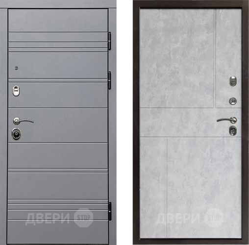Входная металлическая Дверь Престиж Линия Грэй Горизонт Бетон светлый в Электростали