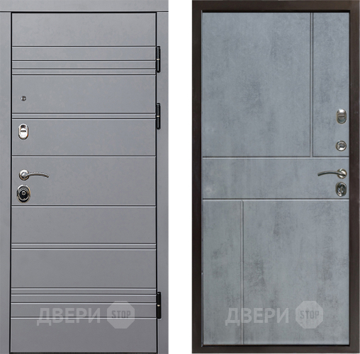 Входная металлическая Дверь Престиж Линия Грэй Горизонт Бетон темный в Электростали