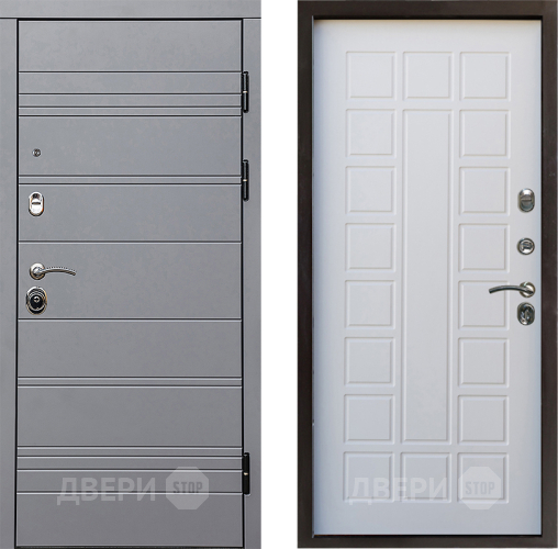 Входная металлическая Дверь Престиж Линия Грэй Престиж Белое дерево в Электростали
