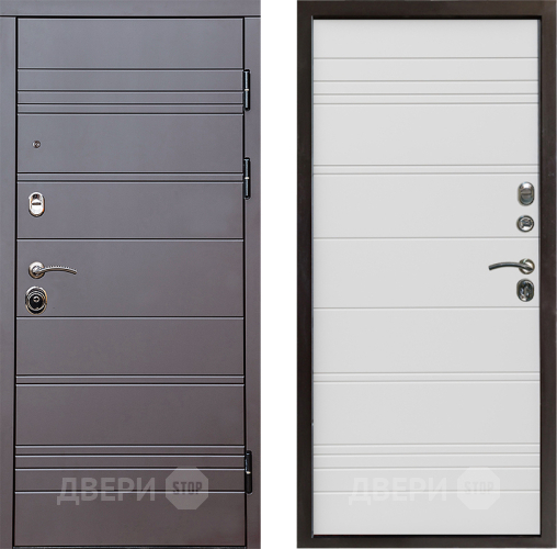 Входная металлическая Дверь Престиж Линия Браун Line Белый в Электростали