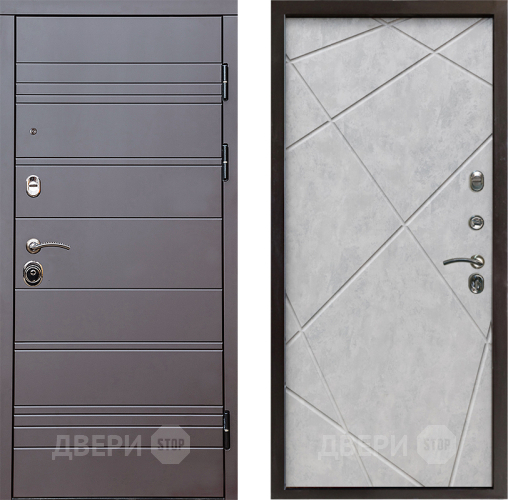 Входная металлическая Дверь Престиж Линия Браун Лучи Бетон светлый в Электростали