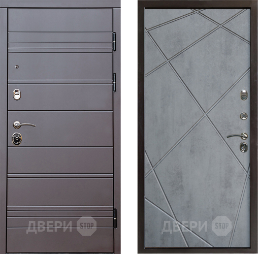 Входная металлическая Дверь Престиж Линия Браун Лучи Бетон темный в Электростали