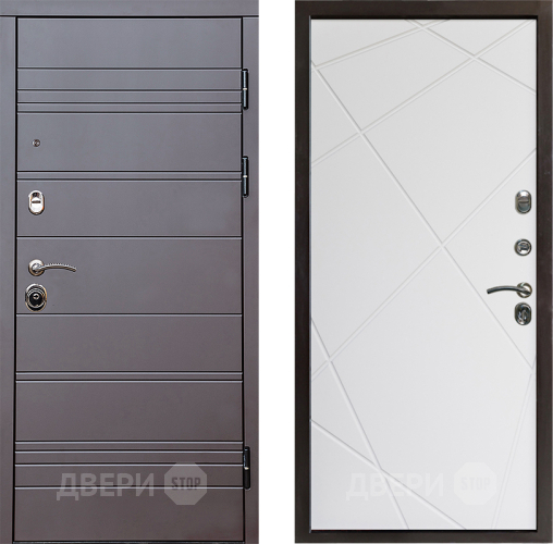 Дверь Престиж Линия Браун Лучи Бетон белый в Электростали