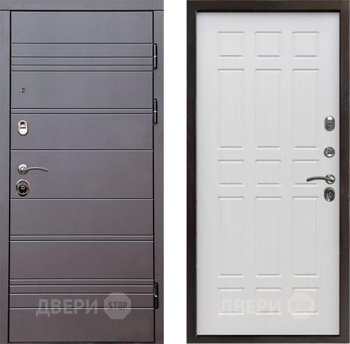 Входная металлическая Дверь Престиж Линия Браун Спарта Лиственница белая в Электростали