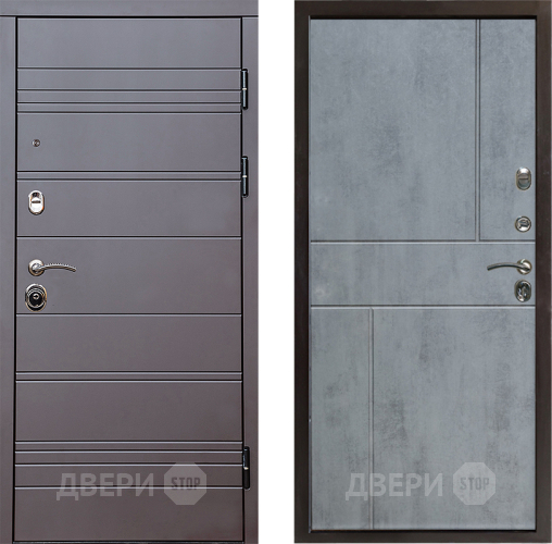 Входная металлическая Дверь Престиж Линия Браун Горизонт Бетон темный в Электростали