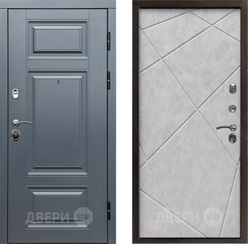 Входная металлическая Дверь Престиж Премиум Лучи Бетон светлый в Электростали