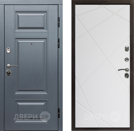 Входная металлическая Дверь Престиж Премиум Лучи Бетон белый в Электростали