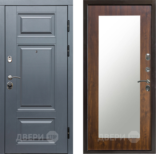 Входная металлическая Дверь Престиж Премиум Зеркло Пастораль Дуб в Электростали