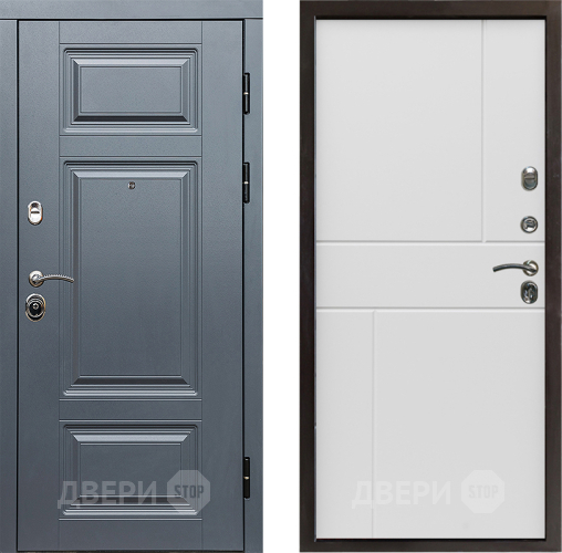Входная металлическая Дверь Престиж Премиум Горизонт Бетон белый в Электростали