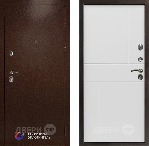 Входная металлическая Дверь Престиж Медь Горизонт Бетон белый в Электростали