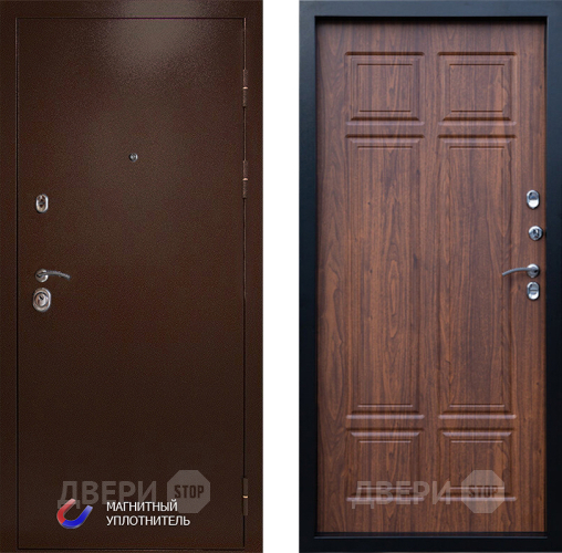 Входная металлическая Дверь Престиж Медь Премиум Орех темный в Электростали