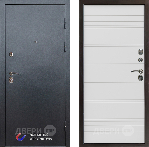 Входная металлическая Дверь Престиж Графит Line Белый в Электростали