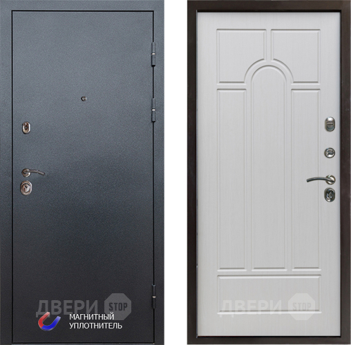 Входная металлическая Дверь Престиж Графит Арка Лиственница белая в Электростали