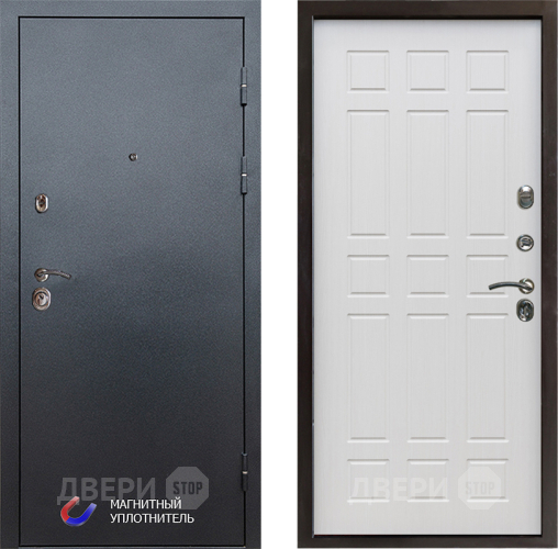 Входная металлическая Дверь Престиж Графит Спарта Лиственница белая в Электростали