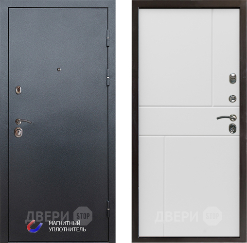 Входная металлическая Дверь Престиж Графит Горизонт Бетон белый в Электростали