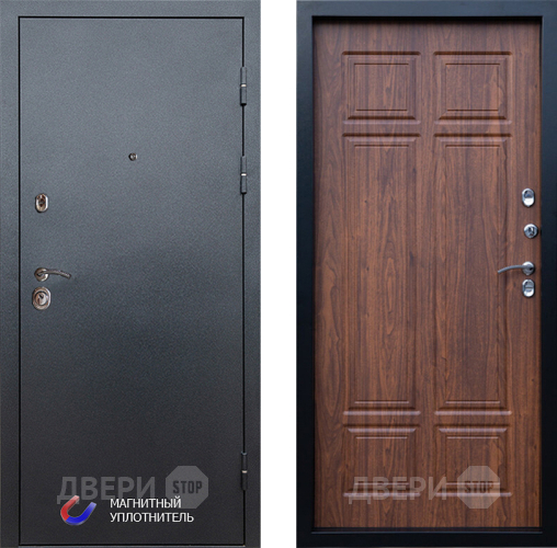 Входная металлическая Дверь Престиж Графит Премиум Орех темный в Электростали