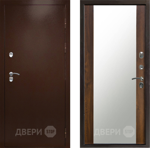 Входная металлическая Дверь Престиж TERMO с терморазрывом Снегирь Медь Зеркало Дуб в Электростали