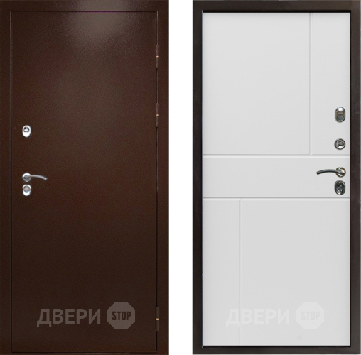 Входная металлическая Дверь Престиж TERMO с терморазрывом Снегирь Медь Горизонт Бетон белый в Электростали
