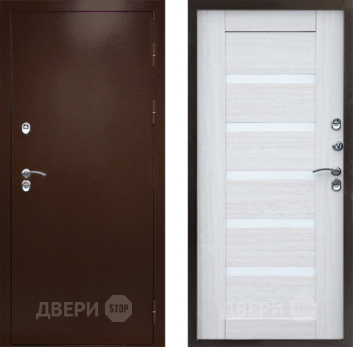 Входная металлическая Дверь Престиж TERMO с терморазрывом Снегирь Медь Царга Лиственница белая в Электростали