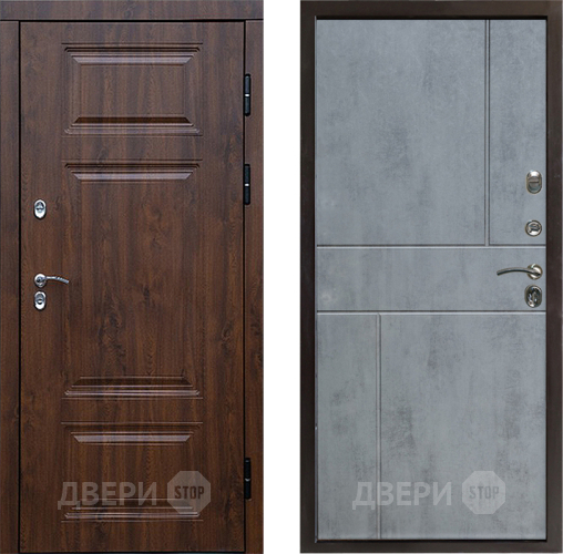 Входная металлическая Дверь Престиж TERMO с терморазрывом Премиум Орех Горизонт Бетон темный в Электростали