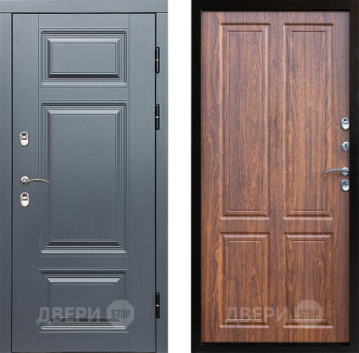 Входная металлическая Дверь Престиж TERMO с терморазрывом Премиум Грэй Премиум Орех светлый в Электростали